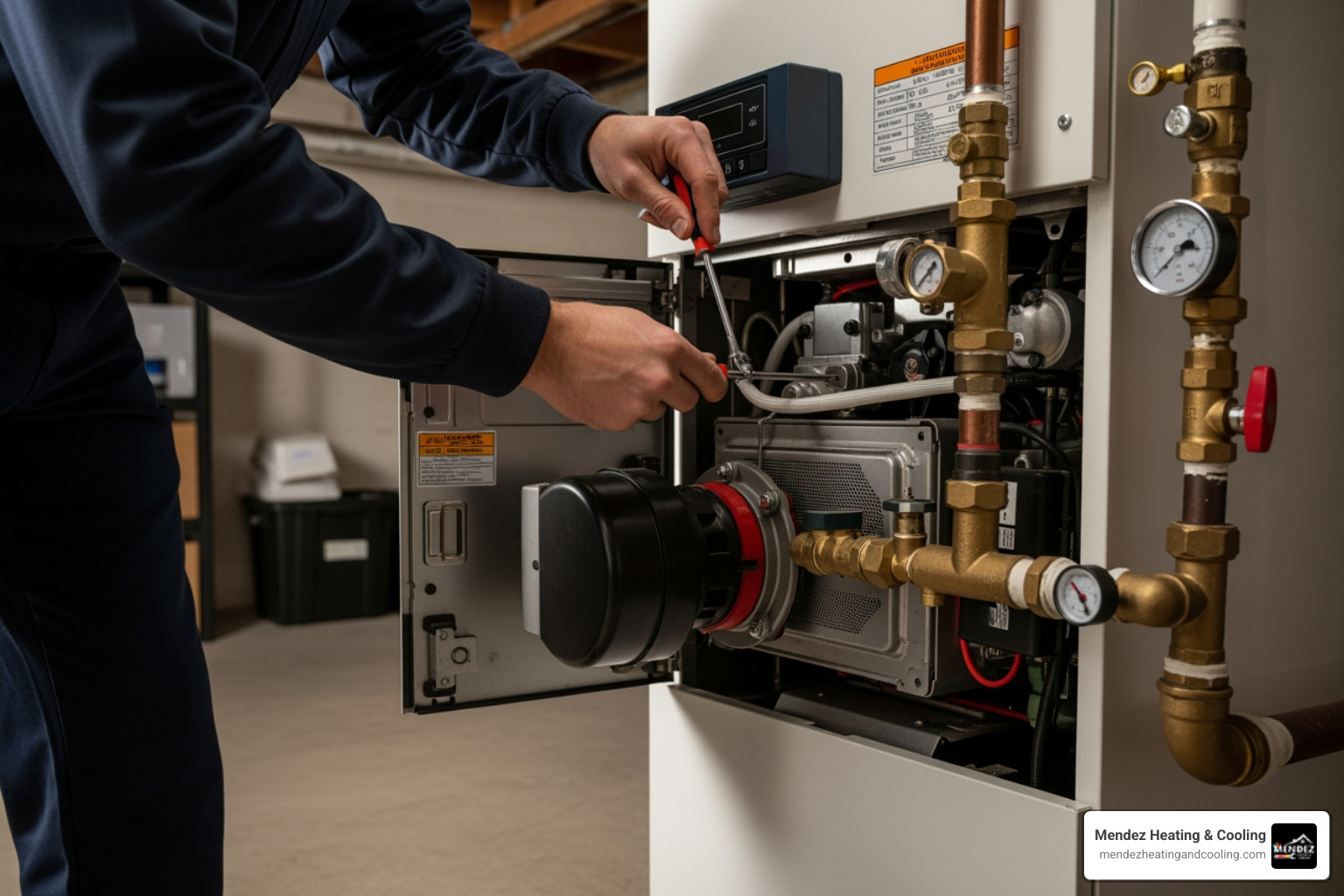 technician performing a boiler tune-up - gas boiler repair bethlehem pa technician performing a boiler tune-up - gas boiler repair bethlehem pa