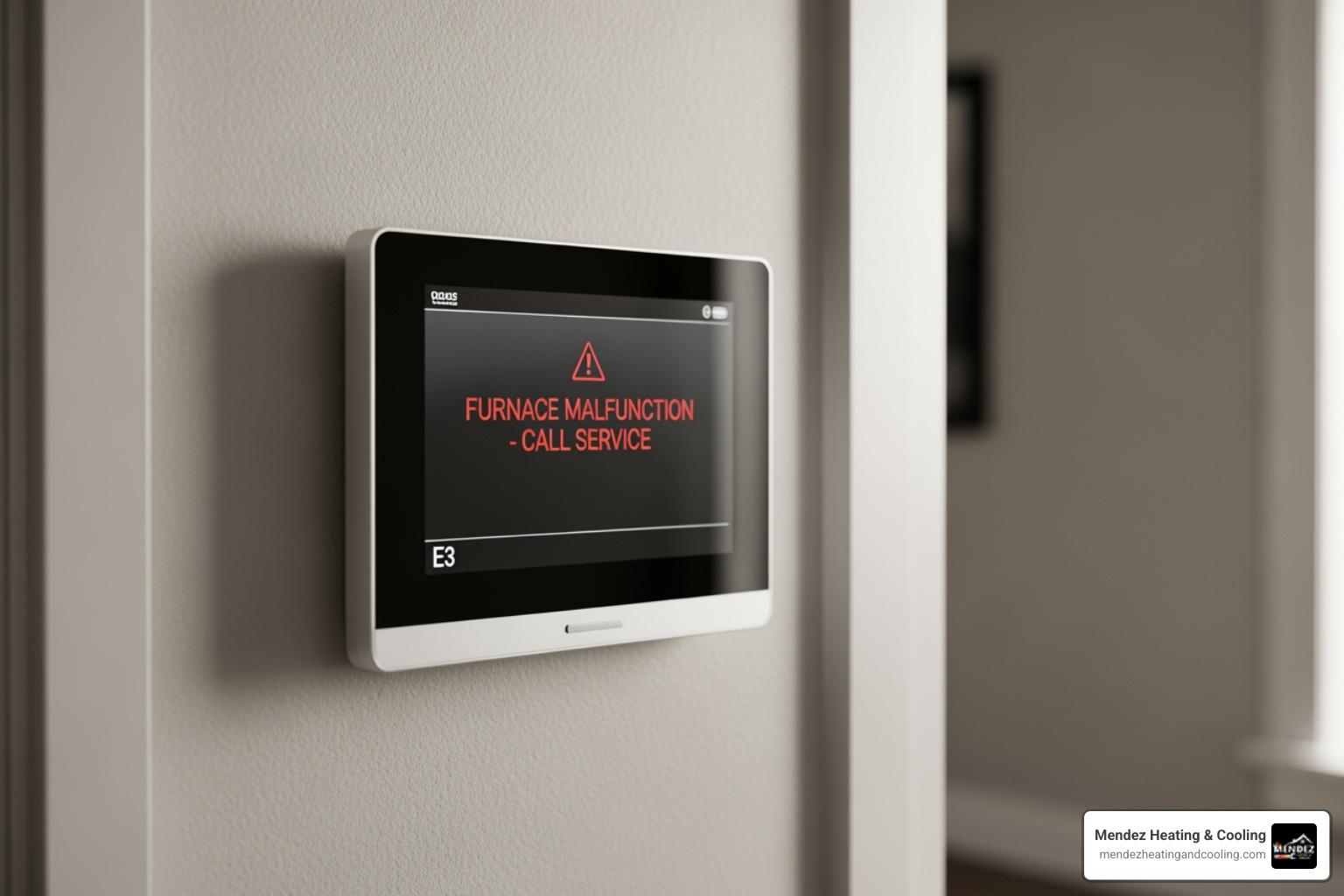 thermostat displaying an error message indicating a furnace malfunction - gas furnace repair easton pa