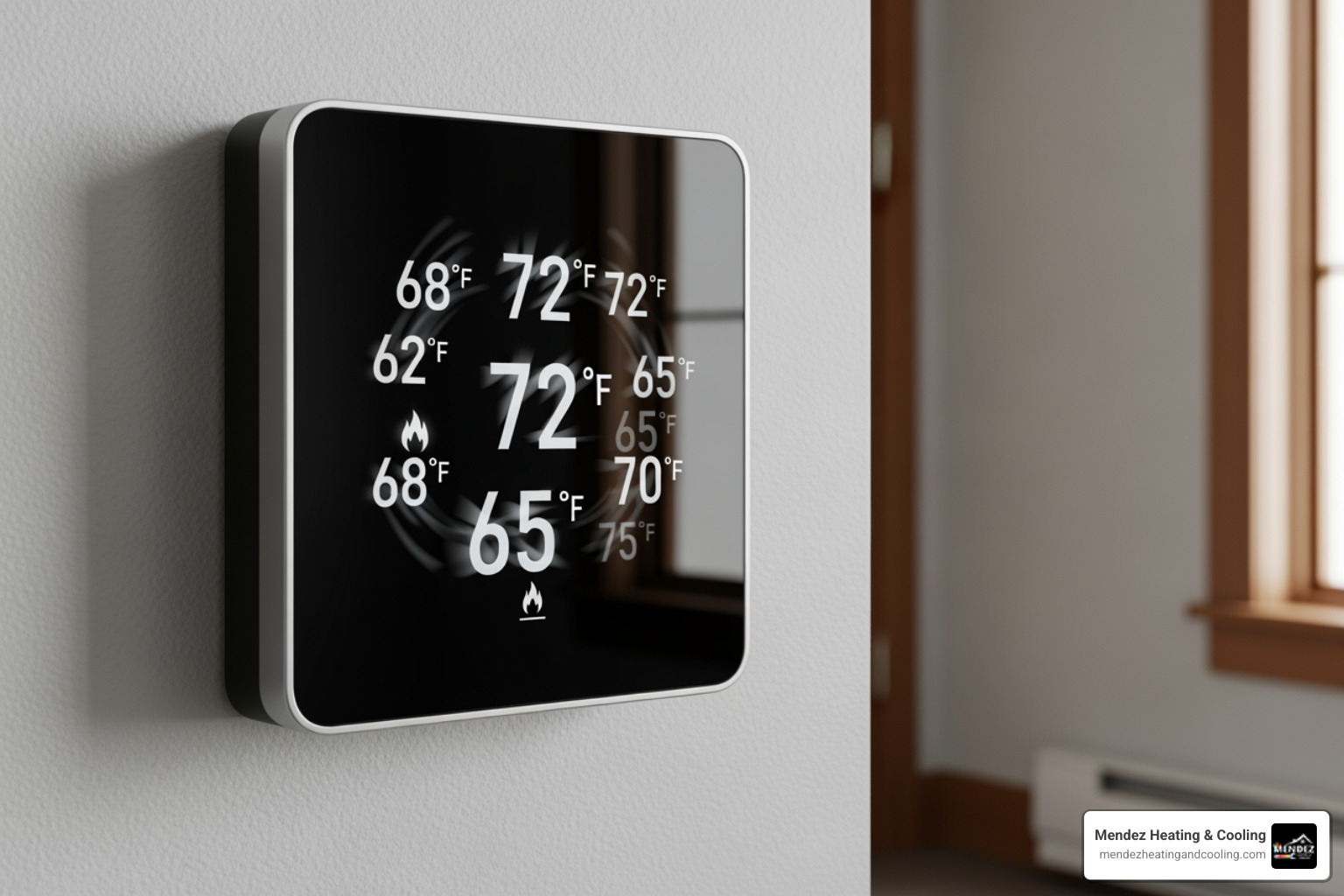 Thermostat displaying fluctuating temperatures, highlighting the impact of short cycling on home comfort - oil boiler short cycling bethlehem pa