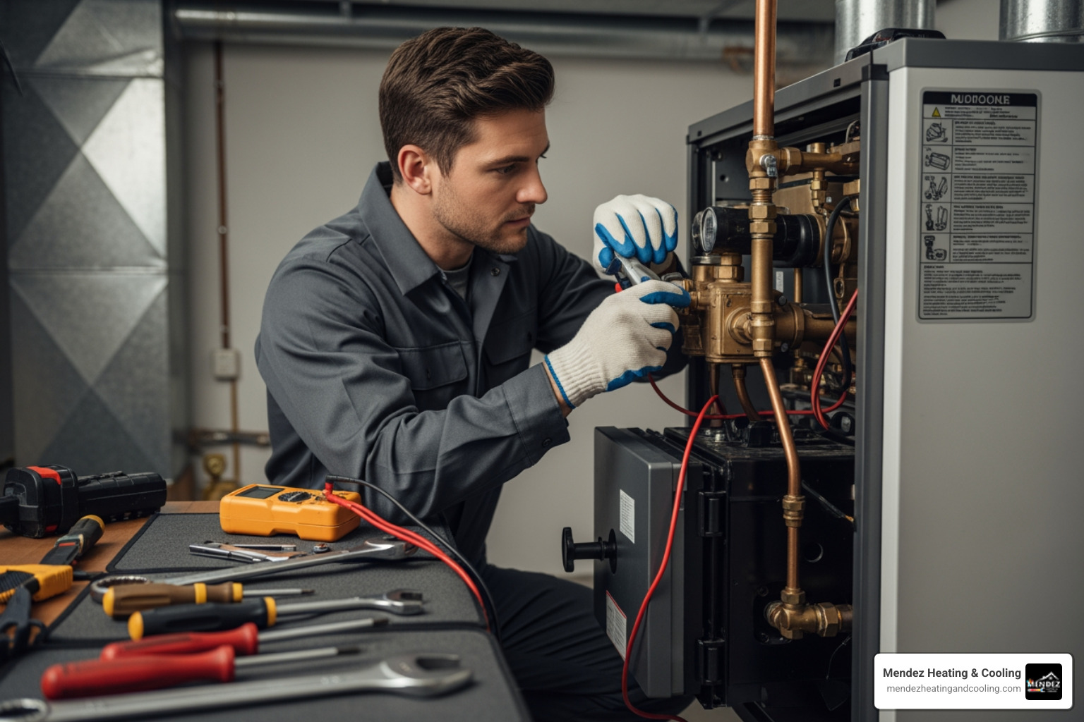 Professional HVAC technician servicing an oil boiler - oil boiler short cycling Bethlehem PA