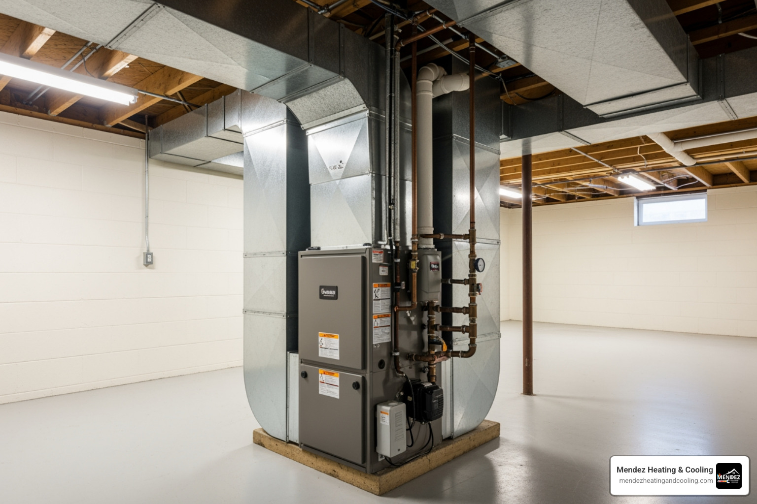 Clean, modern HVAC unit installed in a basement - What are some highly-rated HVAC service providers in Easton, PA