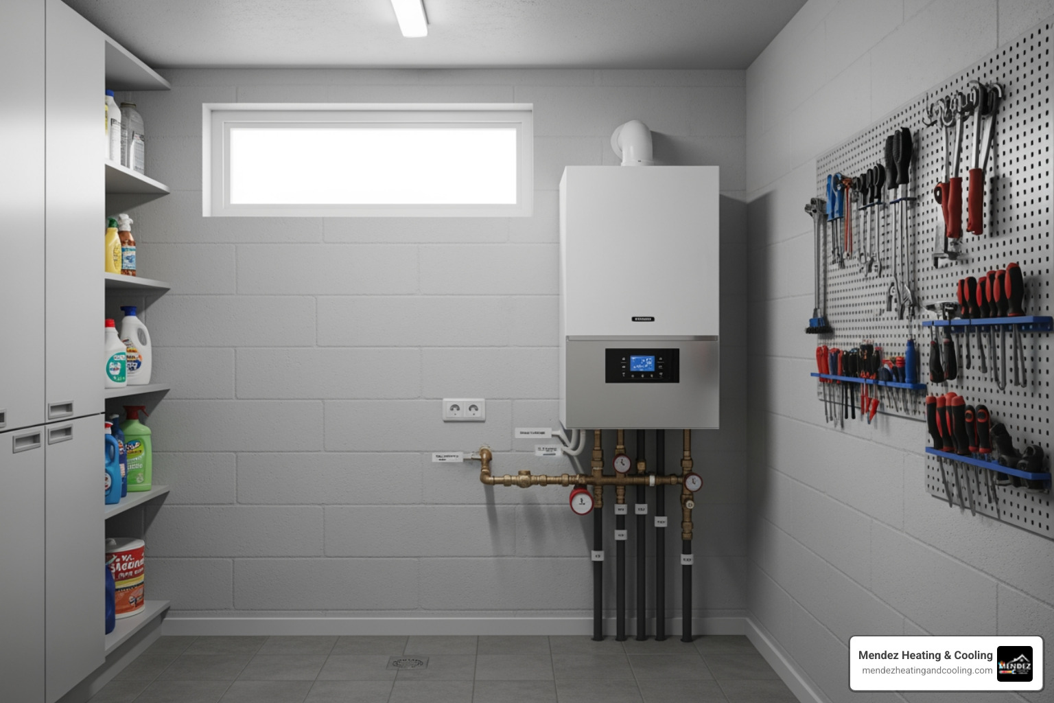 modern, wall-mounted high-efficiency gas boiler - gas boiler replacement Allentown PA