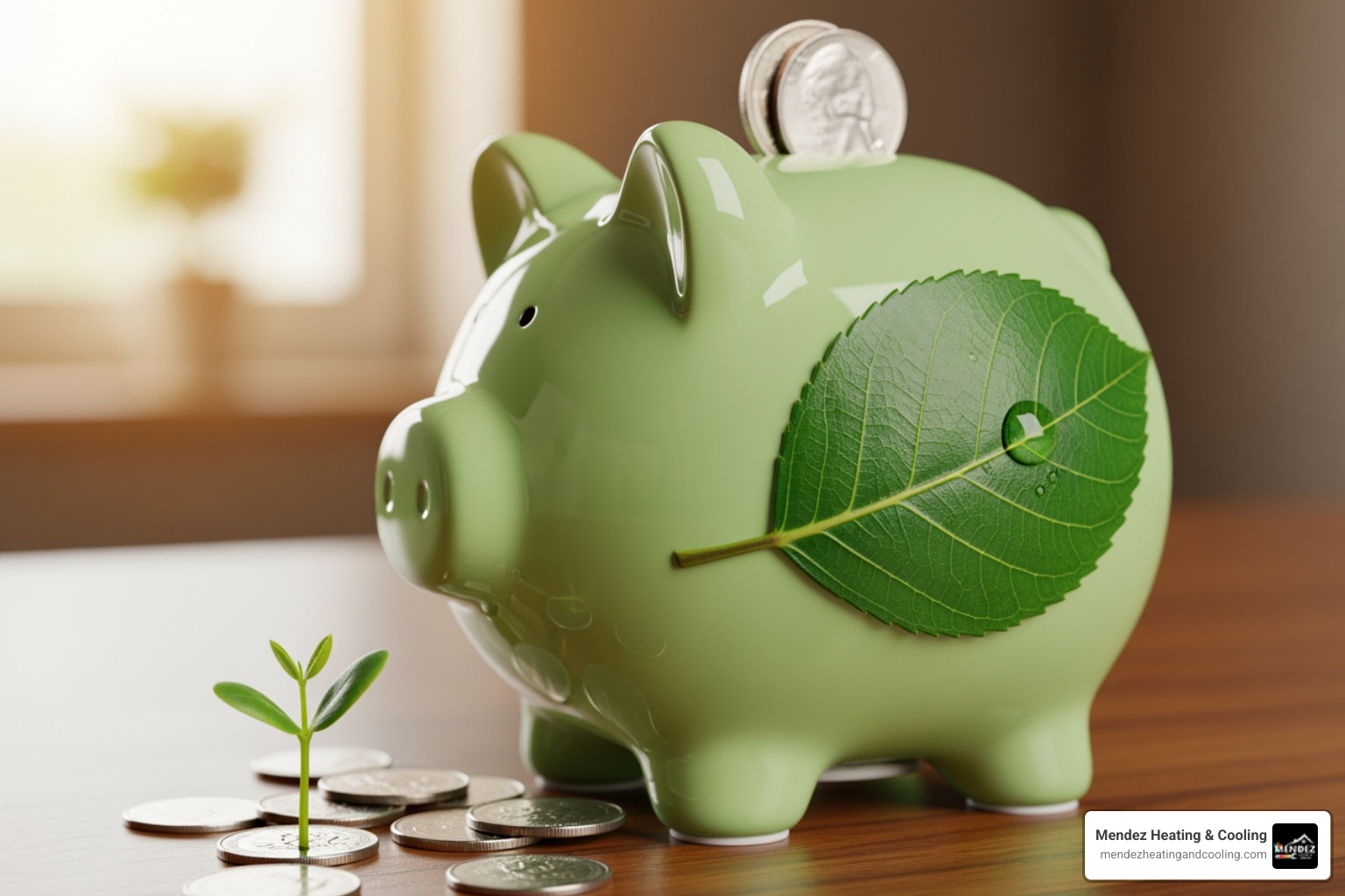 piggy bank with a leaf symbol - gas boiler replacement Allentown PA