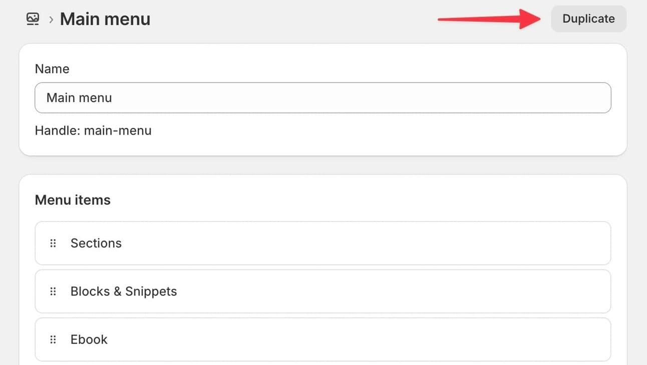 Eindelijk: Shopify laat je nu menu’s dupliceren!