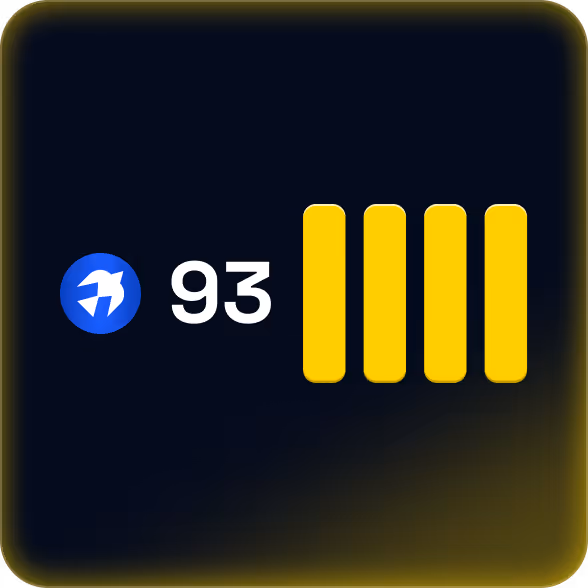 A yellow and blue graphic with the number 93 on it.