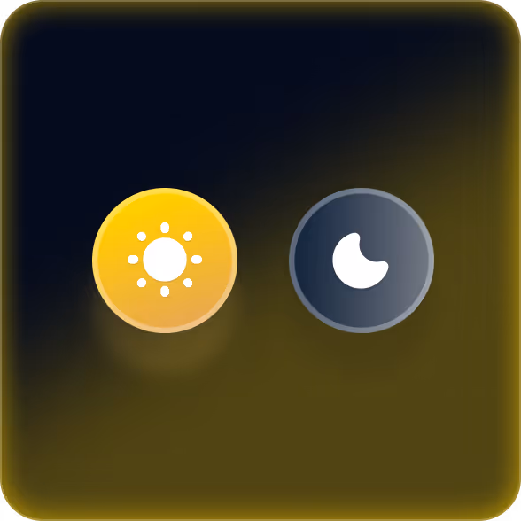 a day Icon with sun and a night icon with a moon