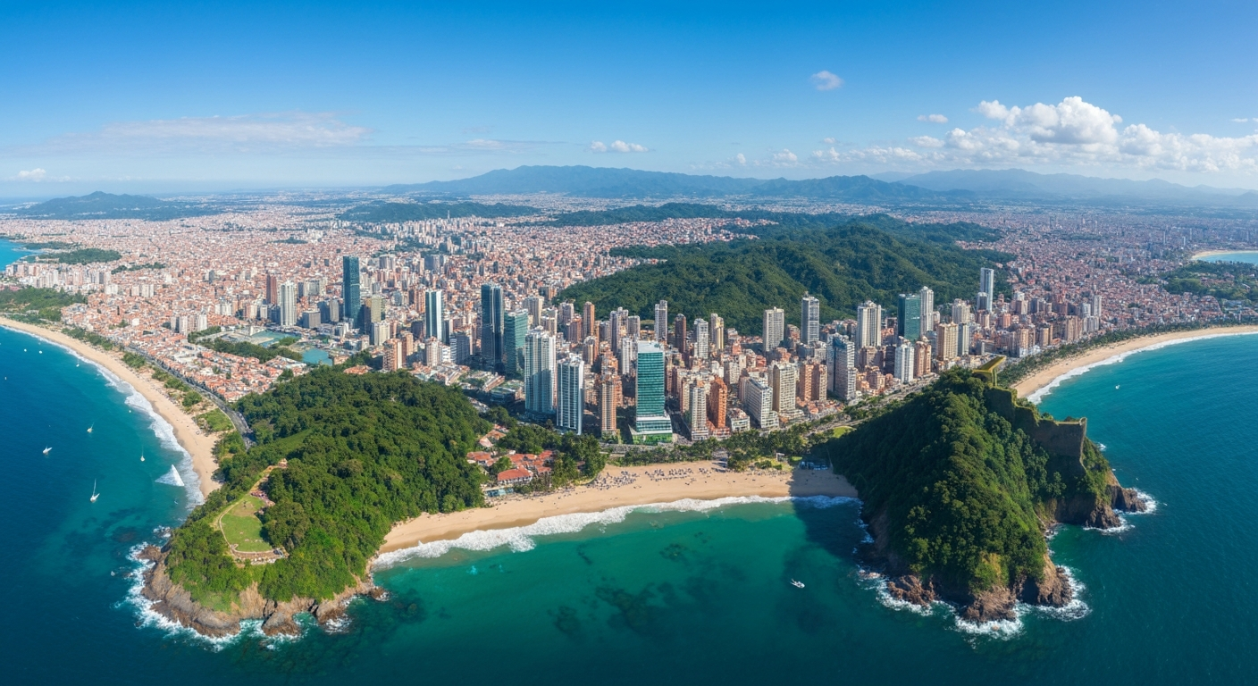 Panoramic digital art of Colombia