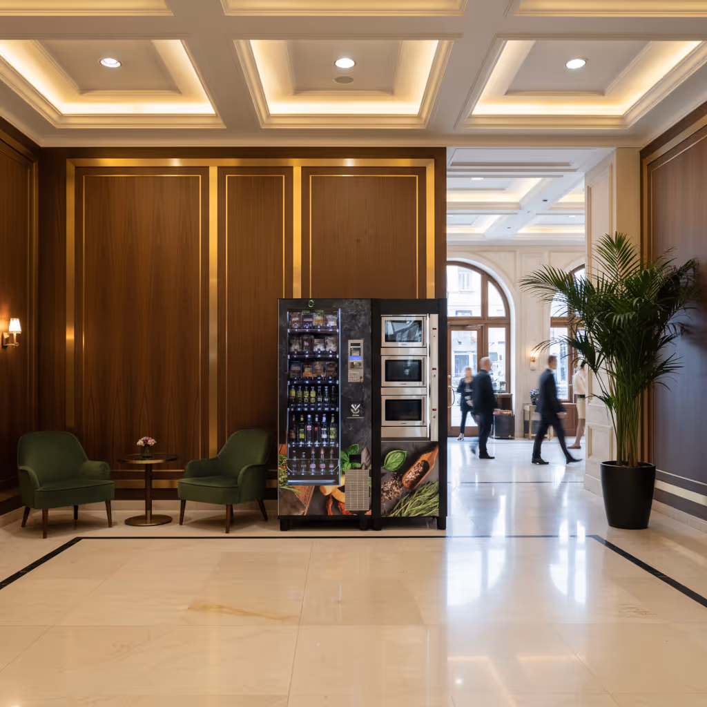 hotel automat in hotel lobby - vending freshfoodz