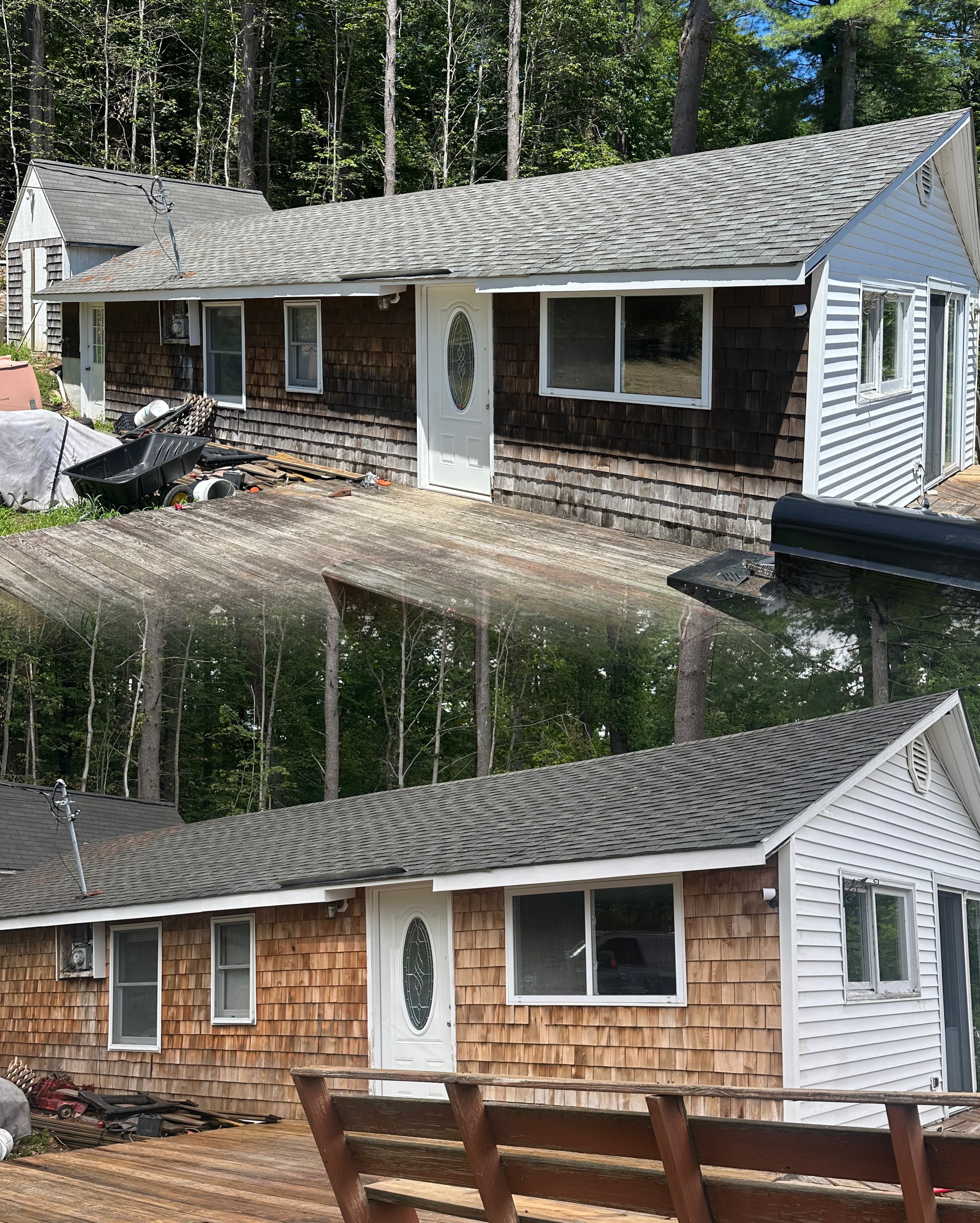 House soft washing before and after New Hampshire