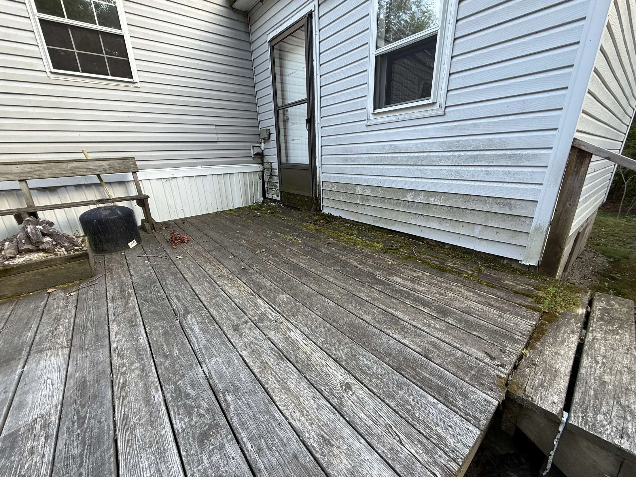 Wood deck after pressure washing in Seacoast NH