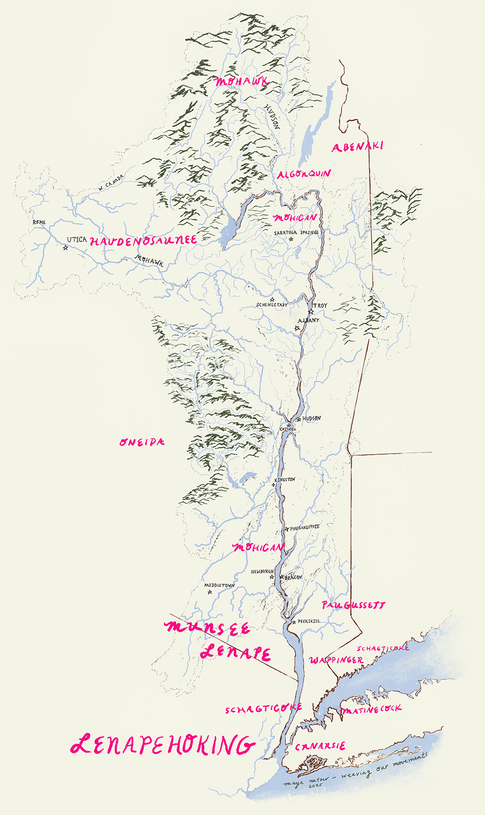 map of hudson valley rivershed
