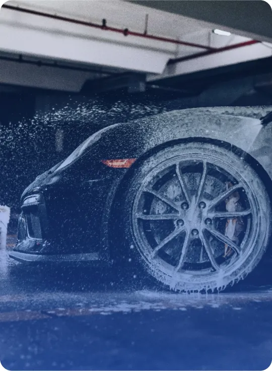 Porche being cleaned