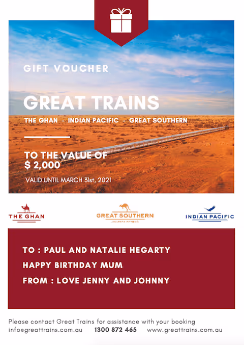 Great Trains Gift Voucher