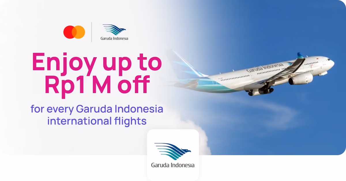 Enjoy up to Rp1 M off every Garuda Indonesia international flight