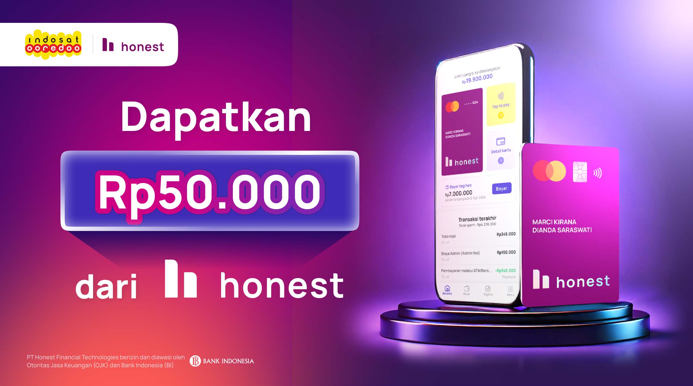 Indosat x Honest: Welcome bonus