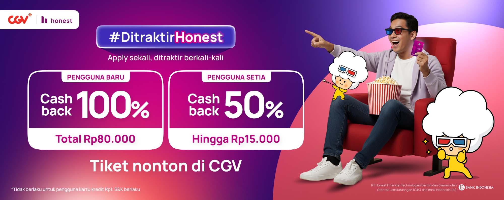#DitraktirHonest - Cashback tiket nonton di CGV