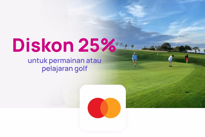 Diskon 25% untuk permainan atau pelajaran golf