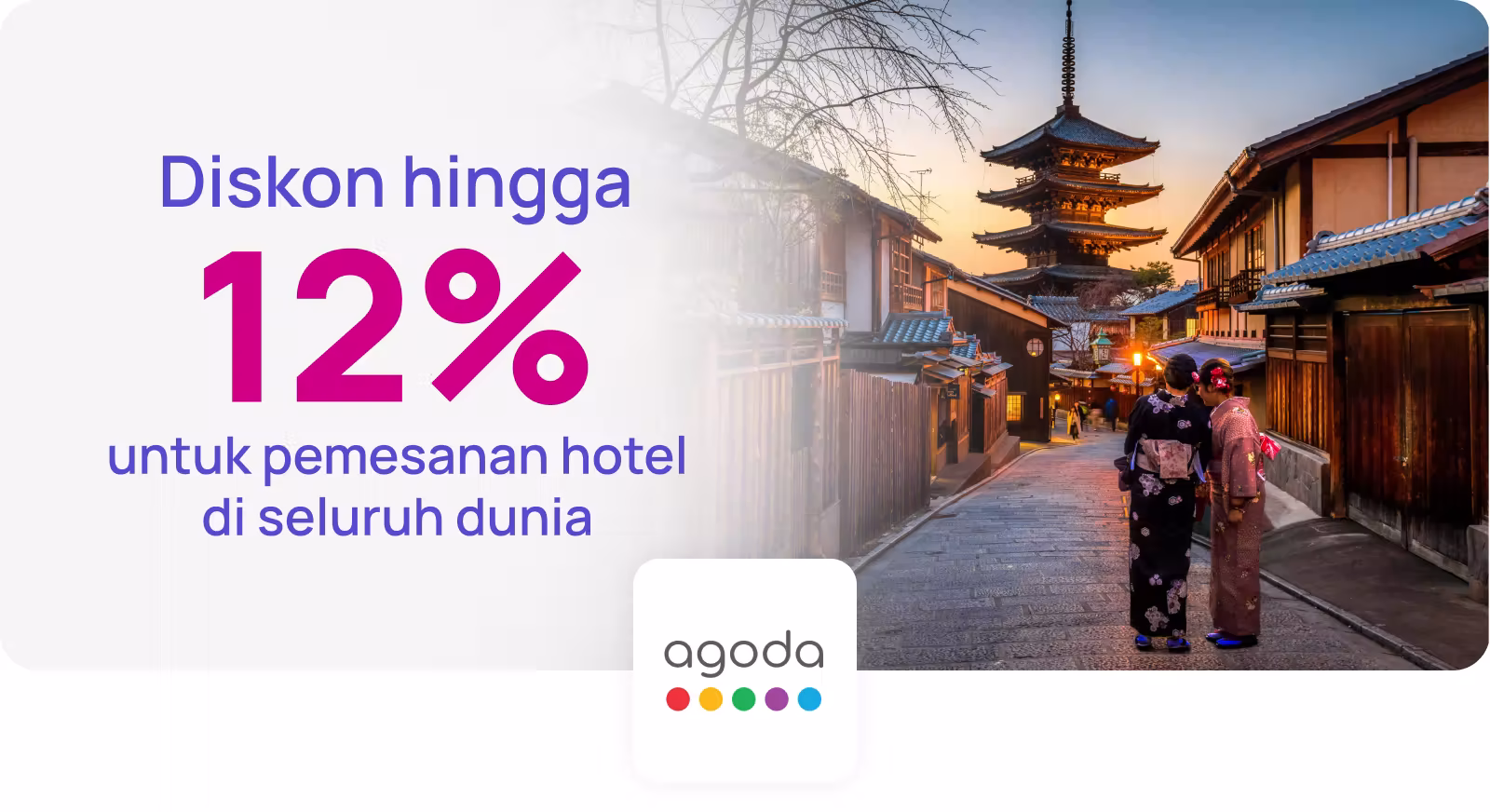 Diskon hingga 12% untuk pemesanan hotel di seluruh dunia