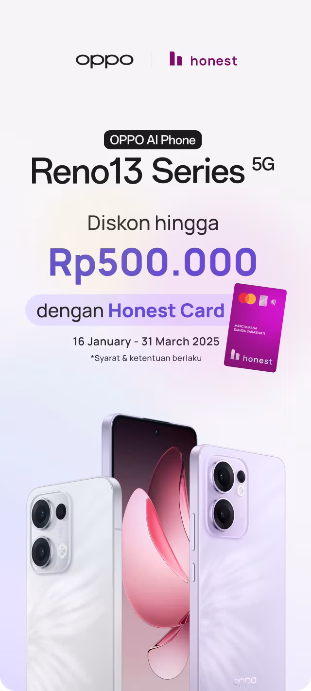 Diskon hingga Rp500.000 untuk OPPO Reno13 Series!