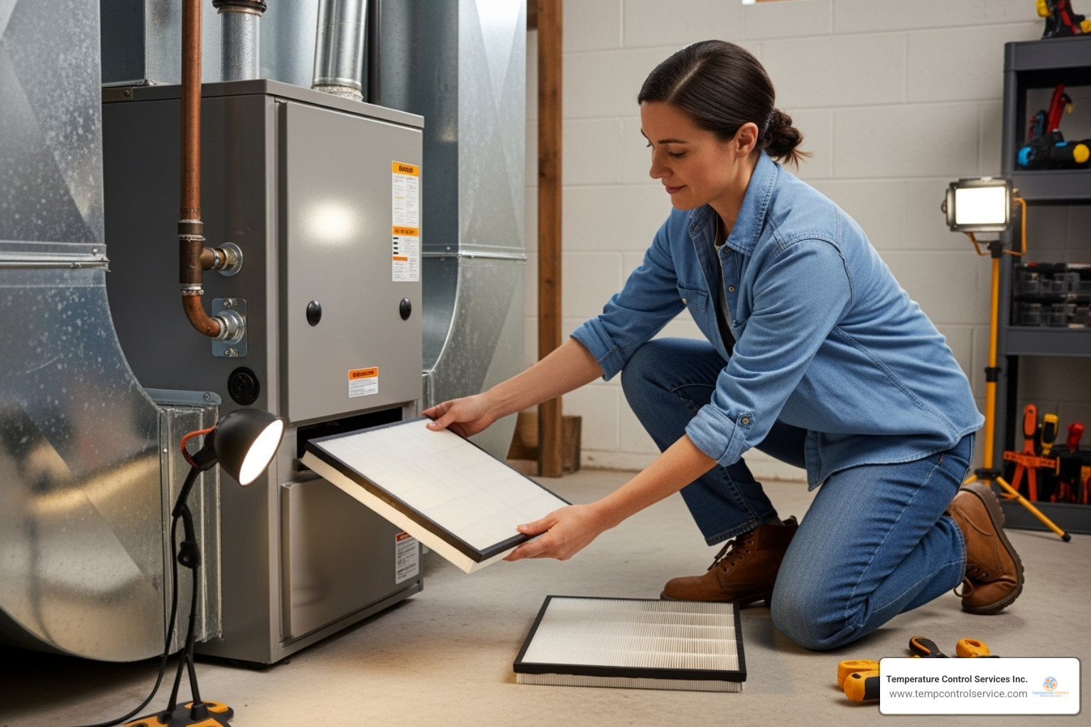 homeowner easily changing their furnace air filter - heating repair fuquay-varina nc homeowner easily changing their furnace air filter - heating repair fuquay-varina nc
