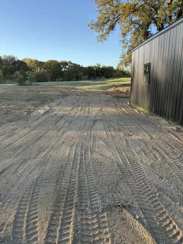Land grading and leveling in Mansfield, TX preparing a yard for landscaping