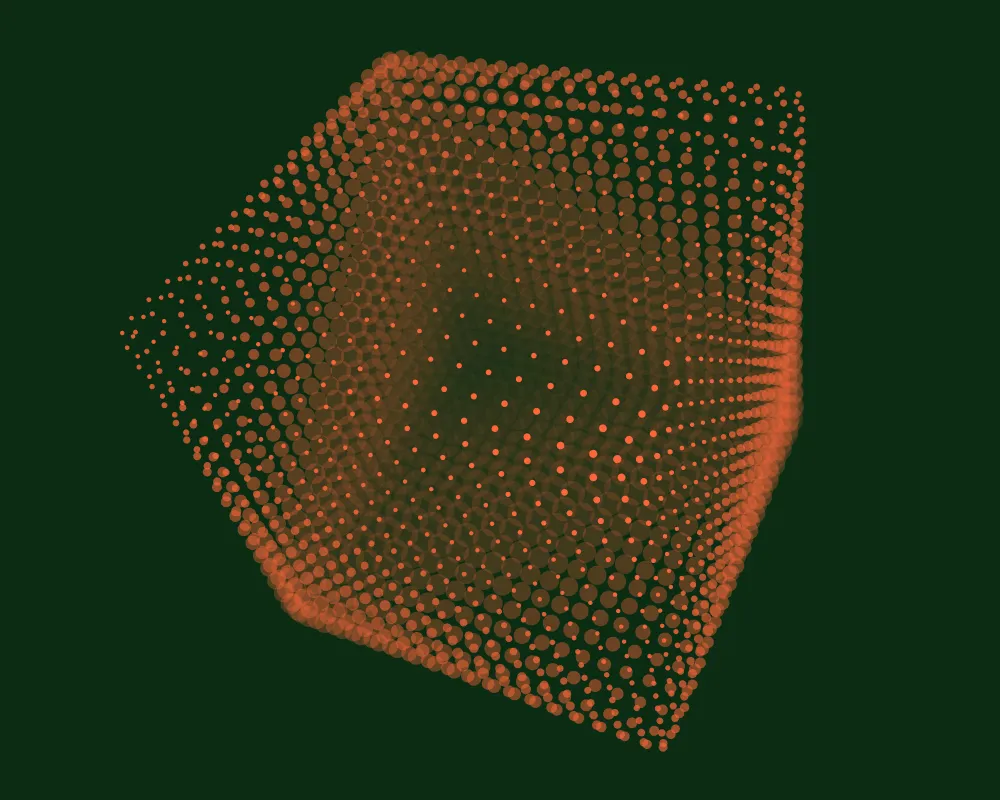 Cubes made out of orange dots