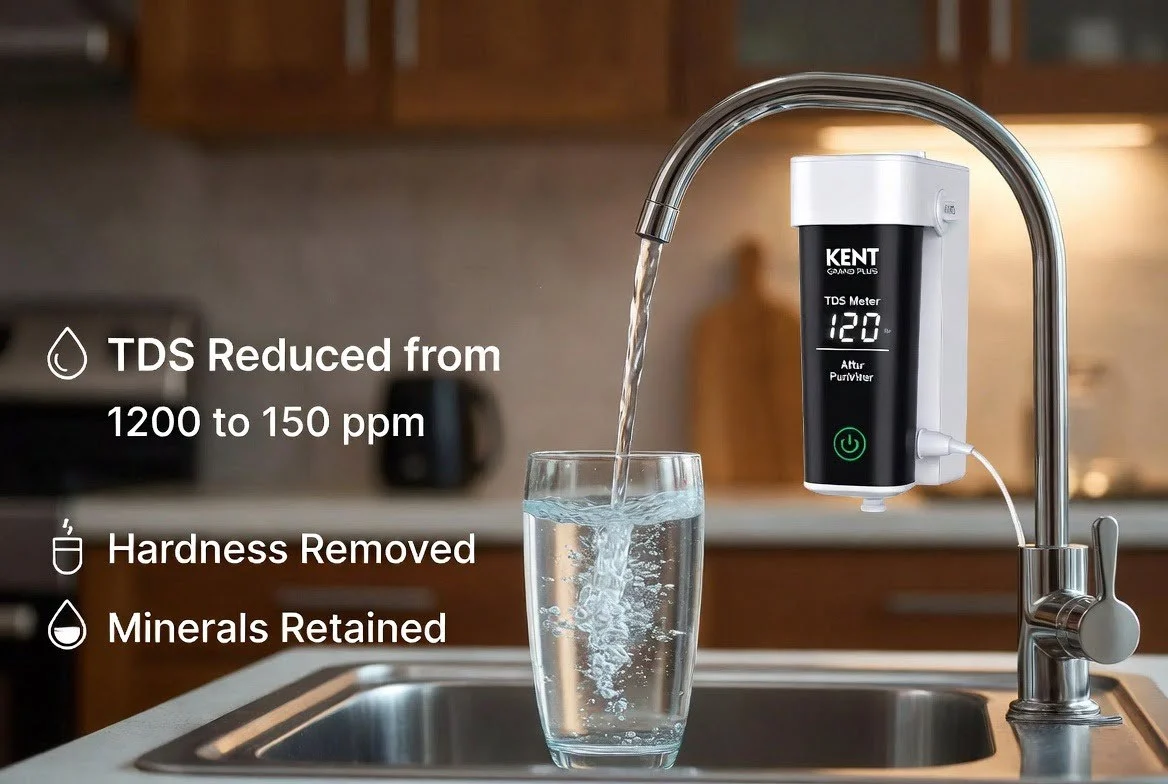 Purehydro Kent RO water purifier reducing TDS and hardness in Sri Lanka home - Best Water Filter for Hard Water Areas