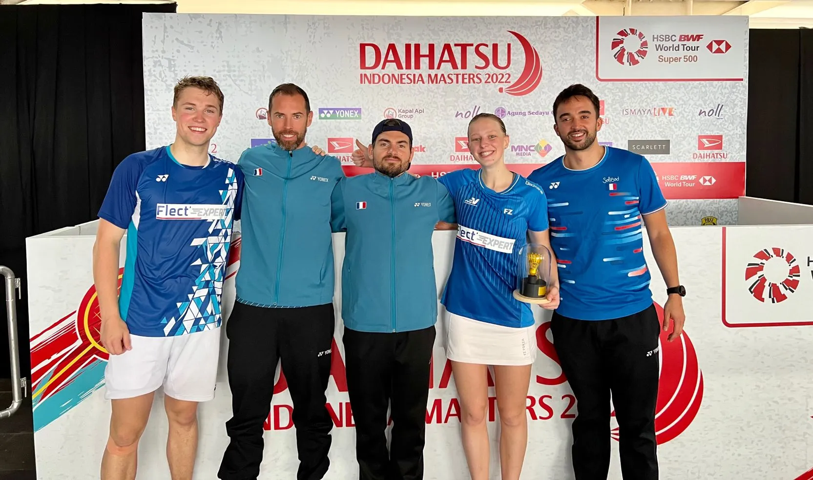 Photo avec l'Equipe de France