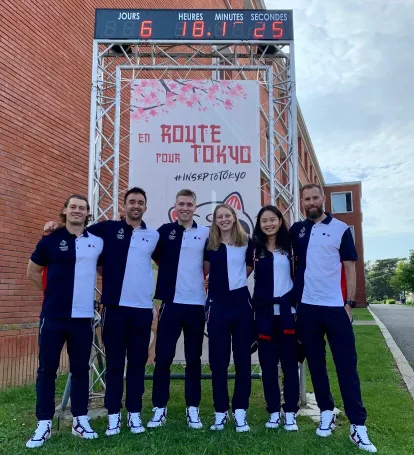 Photo avec l'Equipe de France