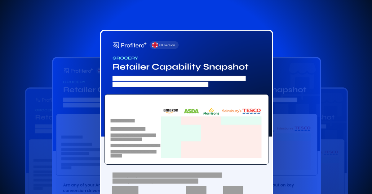 Image of several Retailer Capabilities Snapshots with specific region and retailers
