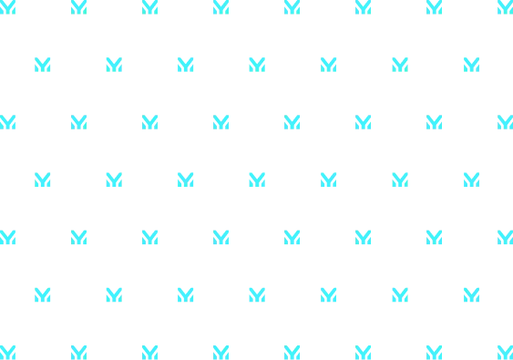 Pattern of repeated light blue small square shapes with an M-like design on a black background.
