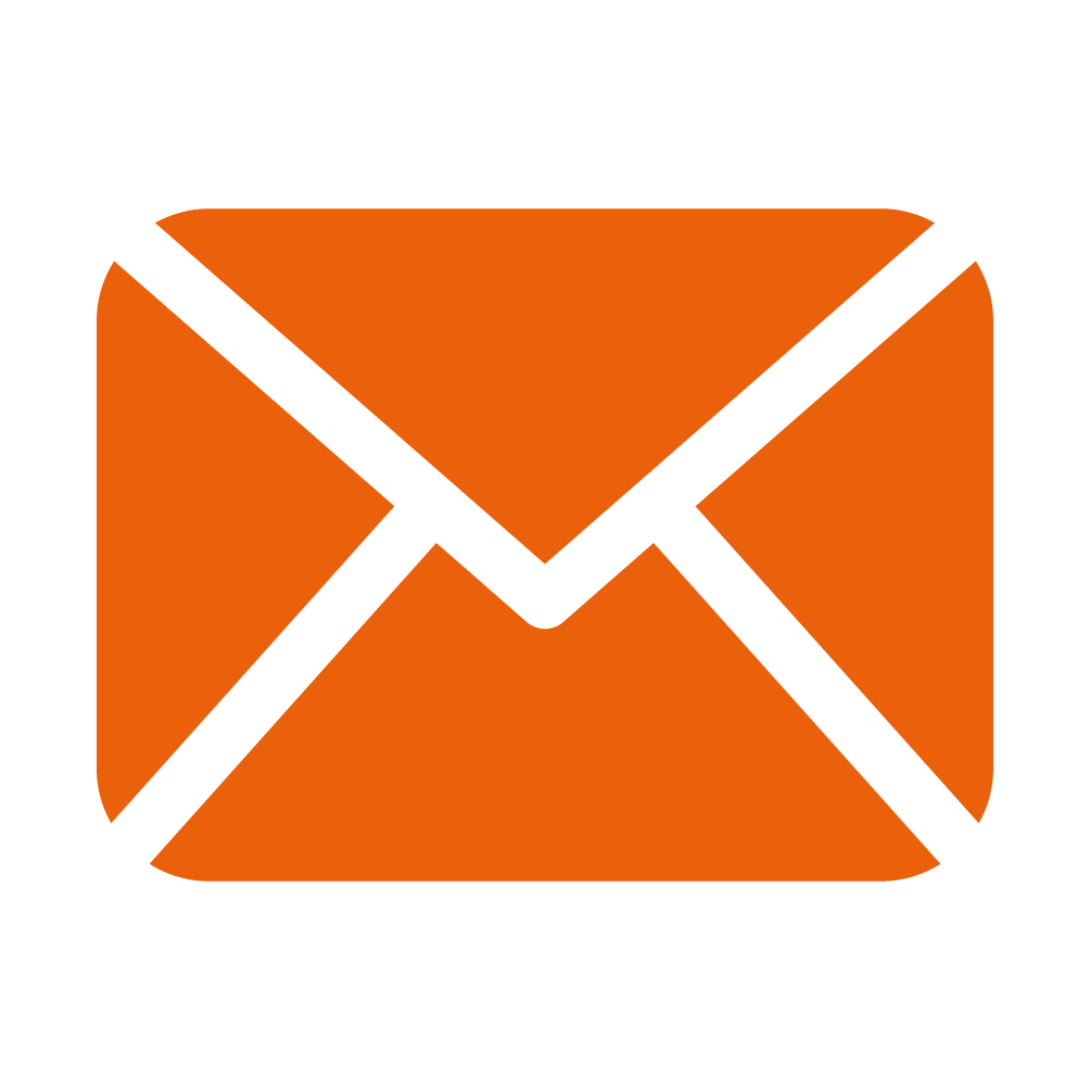 Orangenes E-Mail-Symbol eines Briefumschlags.