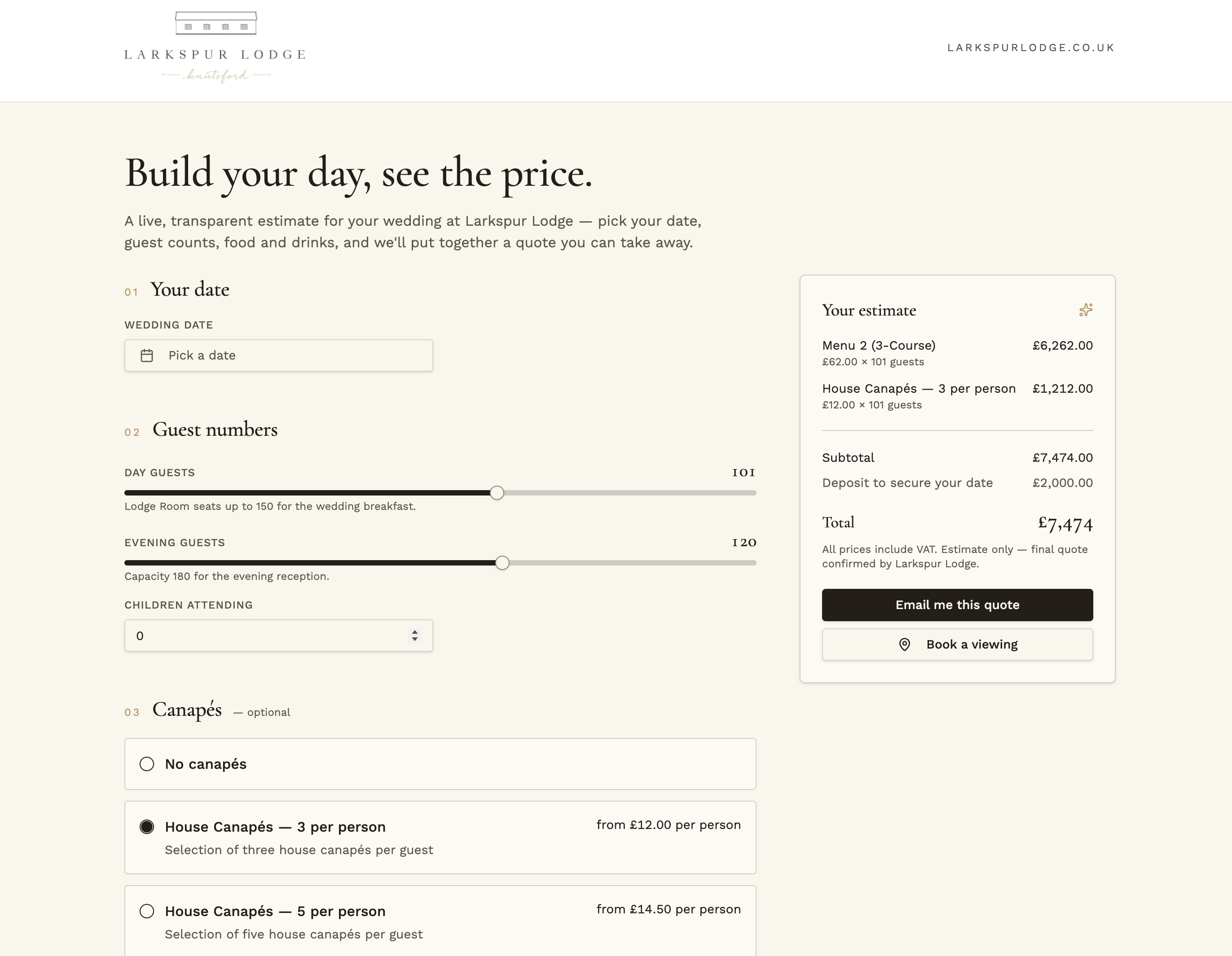 How We Built Larkspur Lodge's Online Pricing Tool