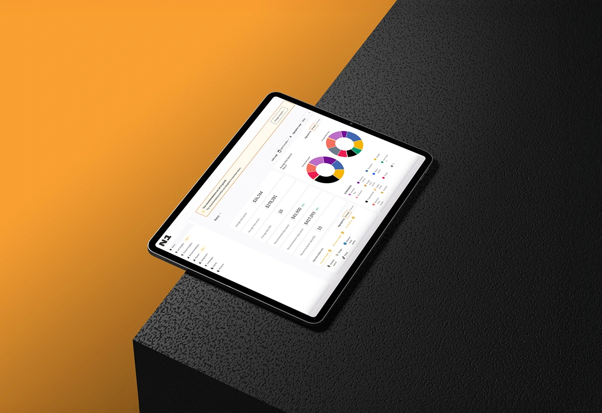 Tablet device showing Podium app dashboard interface
