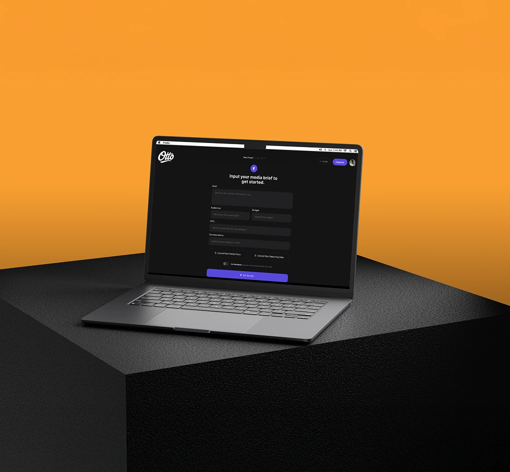 Laptop device showing Otto app dashboard interface