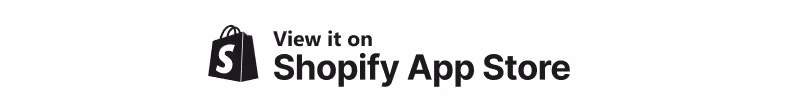 Shopify shopping bag icon with text 'View it on Shopify App Store' in black on white.