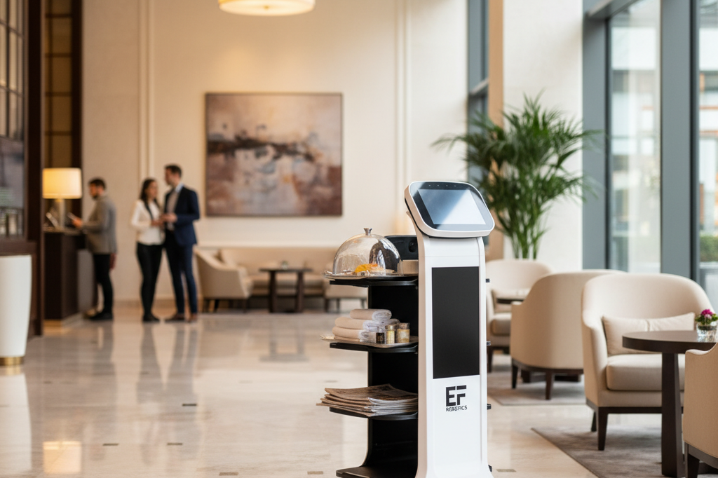 Use the exact robot from the reference image. Do not alter its appearance, desi…