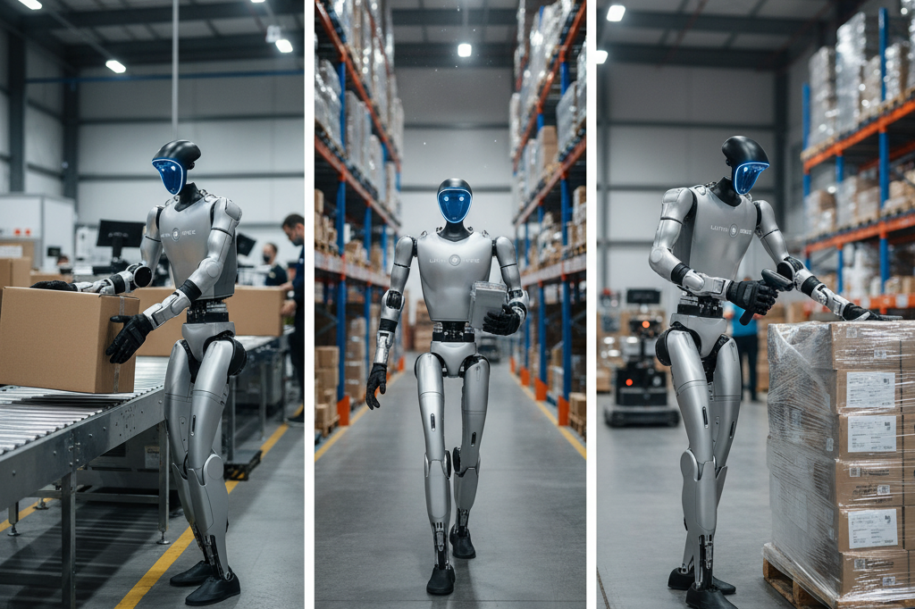 Use the exact robot from the reference image. Do not alter its appearance, desi…