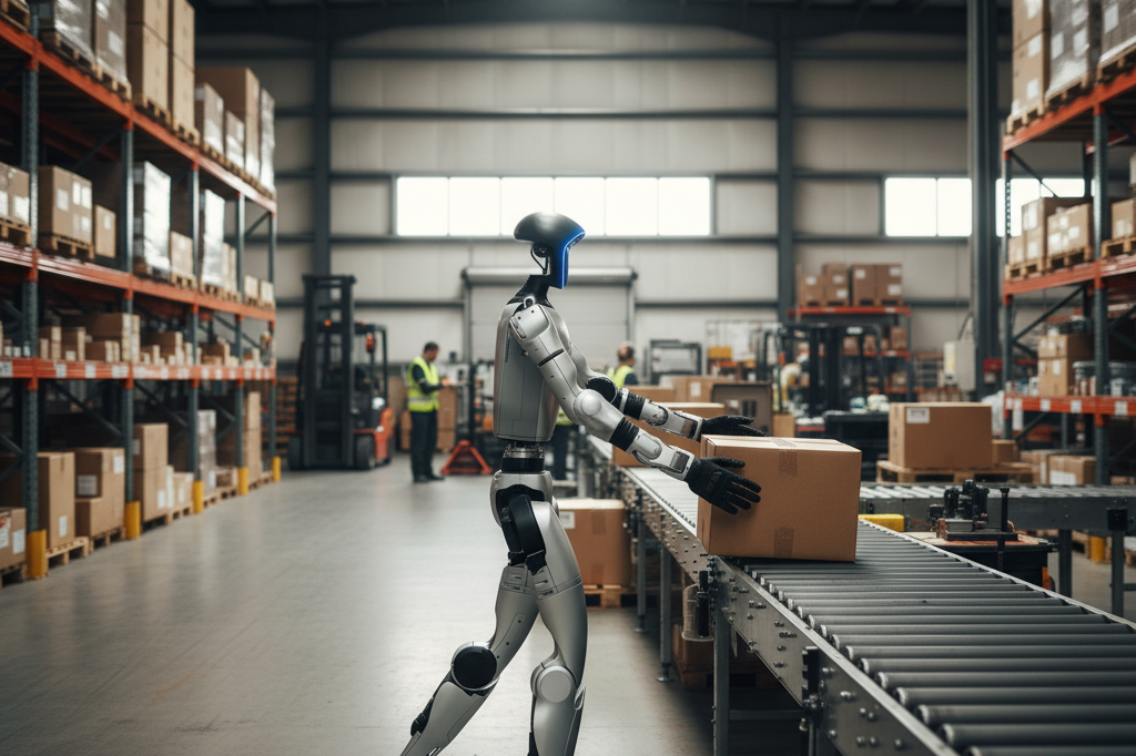 Use the exact robot from the reference image. Do not alter its appearance, desi…