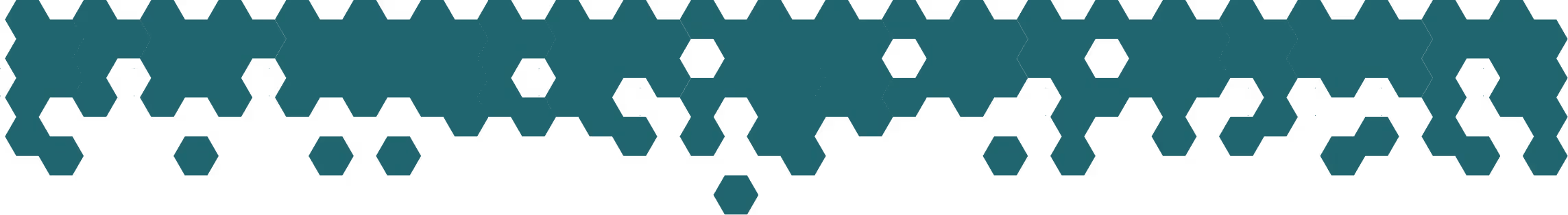 Teal and white geometric hexagon pattern with abstract mosaic design