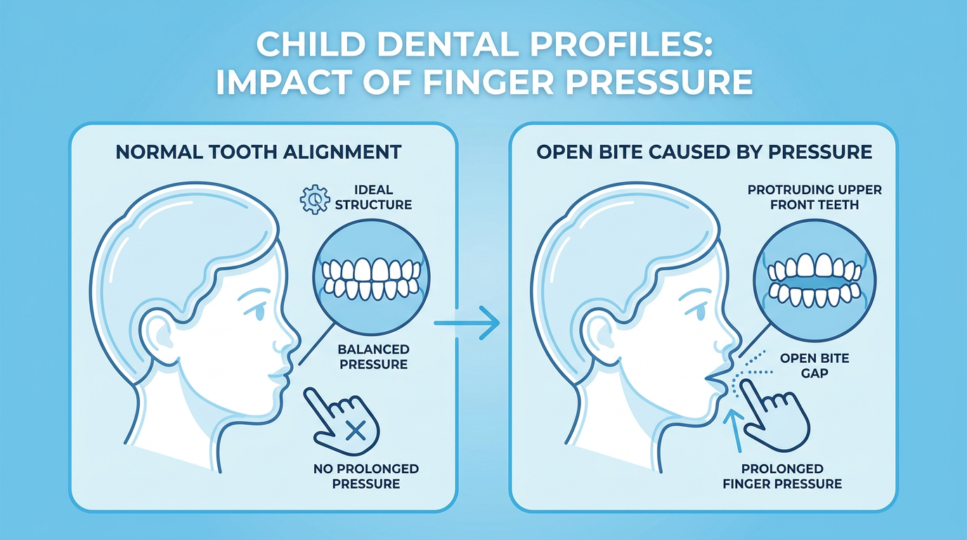 A side-by-side illustration showing two child profiles.
