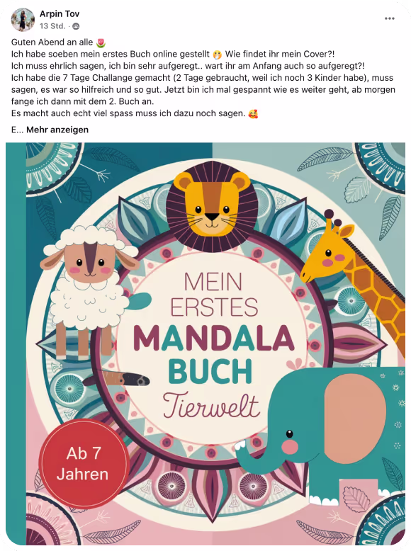 Mein erstes Mandala Buch Tierwelt – liebevoll gestaltetes Tier-Malbuch für Kinder ab 7 Jahren von Arpin Tov