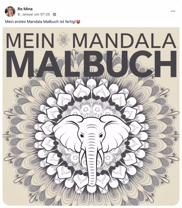 Mein Mandala Malbuch – kreative Mandalas mit Tiermotiven zum Ausmalen für Erwachsene von Ro Mina