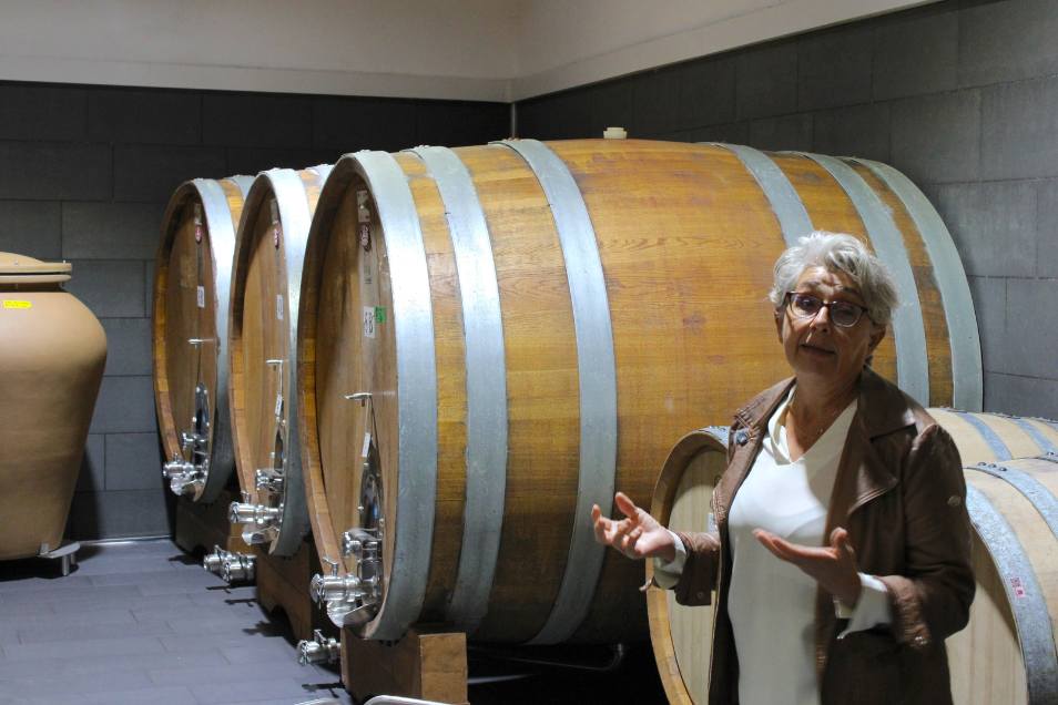 Accappatoio con logo La Pineta ricamato in primo piano