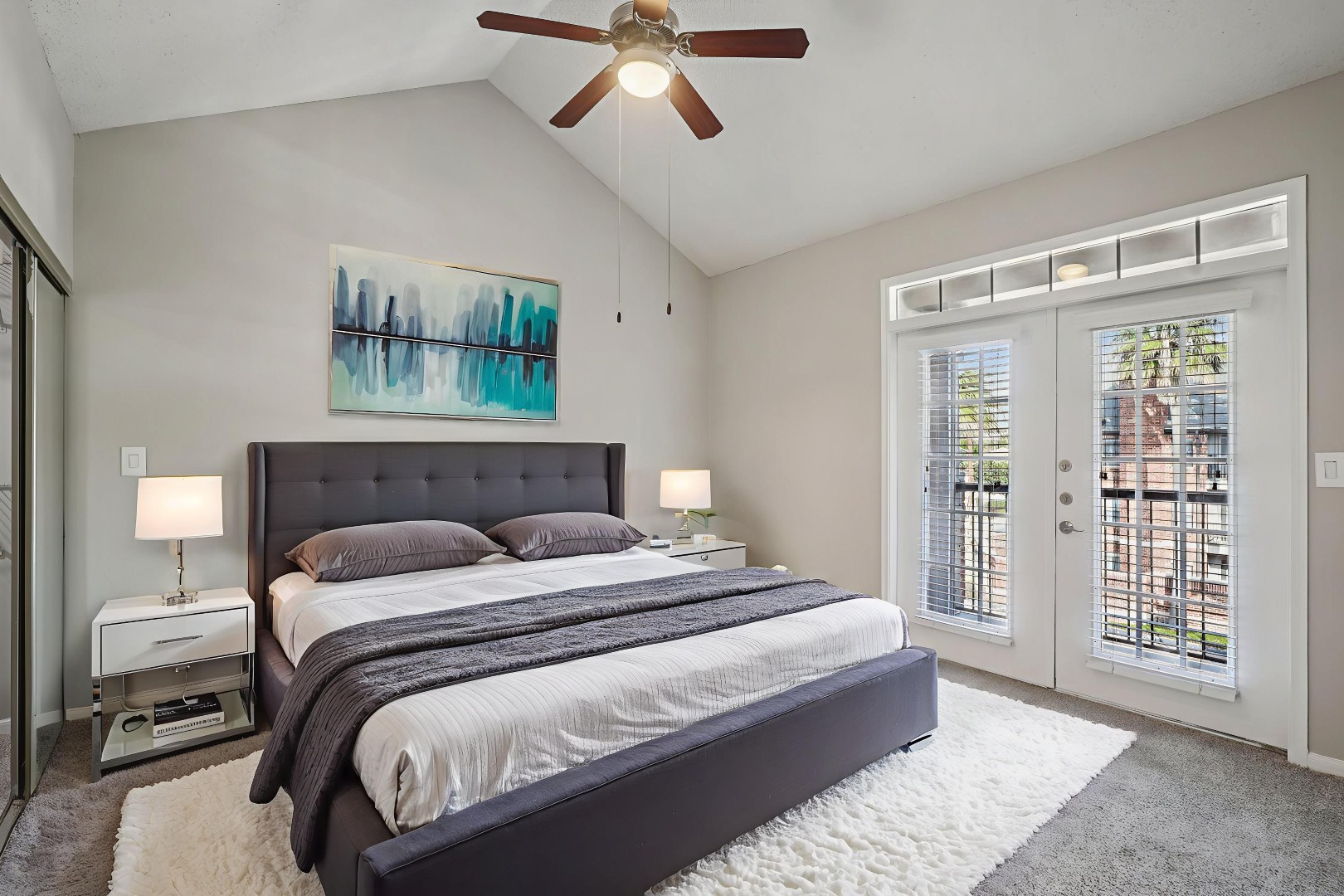 Virtually Staged Primary Bedroom 3 Bedroom at The Phoenician Apartments in Houston, Texas