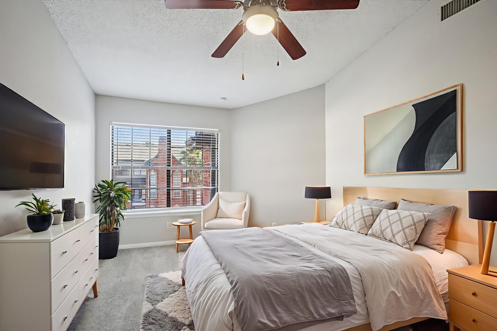 Virtually Staged Bedroom 3 Bedroom at The Phoenician Apartments in Houston, Texas