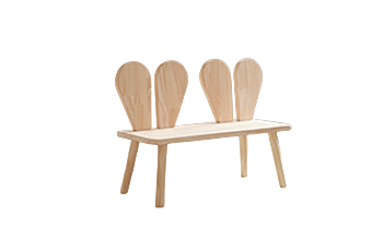 My Little Mansion BunBun Bench—solid natural wood kids bench for UAE homes; 63×44 cm, color options and Dubai delivery. Shop now.