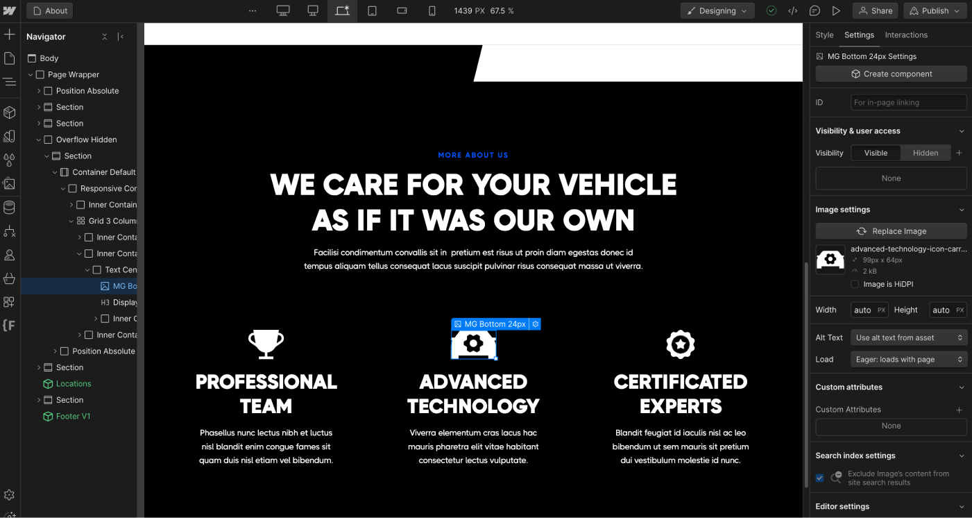 Icons And Graphics - Carrepair X Webflow Template