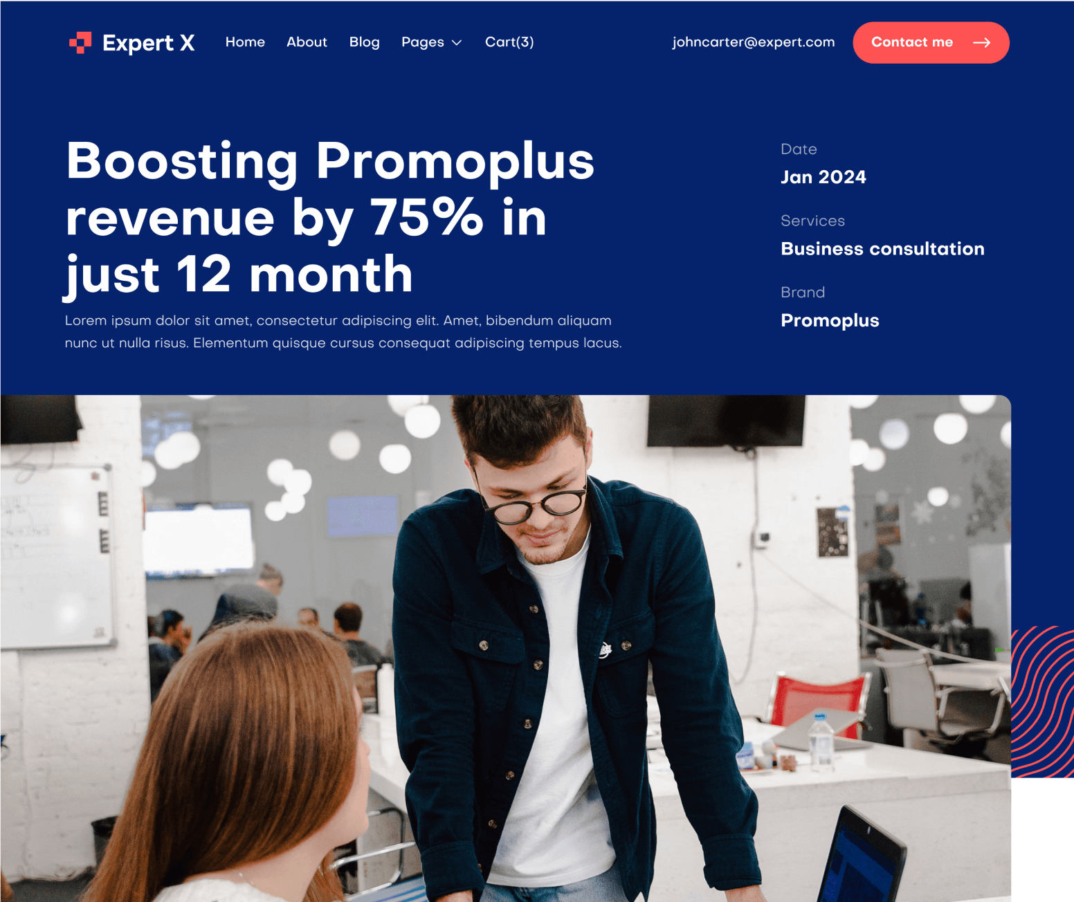 Expert X - Case Study Single Page - Business Coach Webflow Template