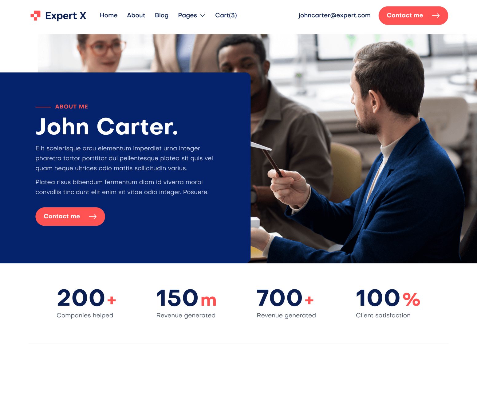 Expert X - About Page - Business Coach Webflow Template